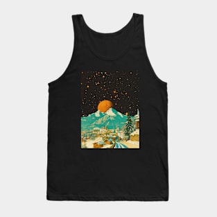 Sunny Village On The Snow Moon - Space Collage, Retro Futurism, Sci-Fi Tank Top